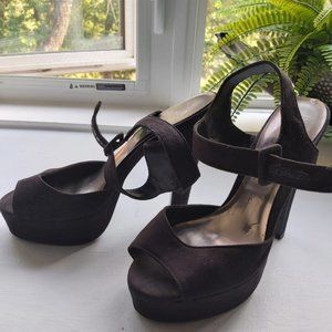 SOSO PRE-LOVED SUED High Heels Women Shoes Size 6 Color BLACK